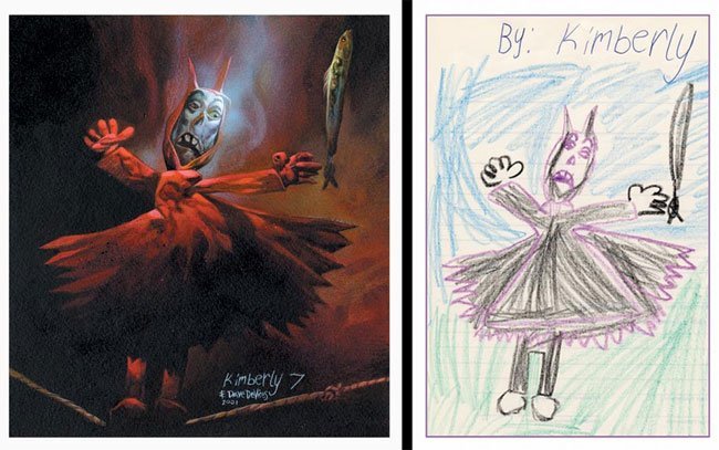 Dave Devries redibujando dibujos infantiles demonio