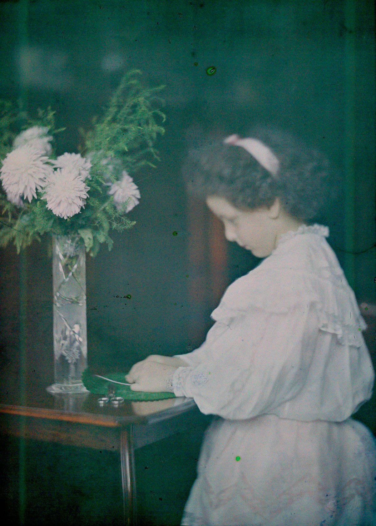 1909 "The green mat."