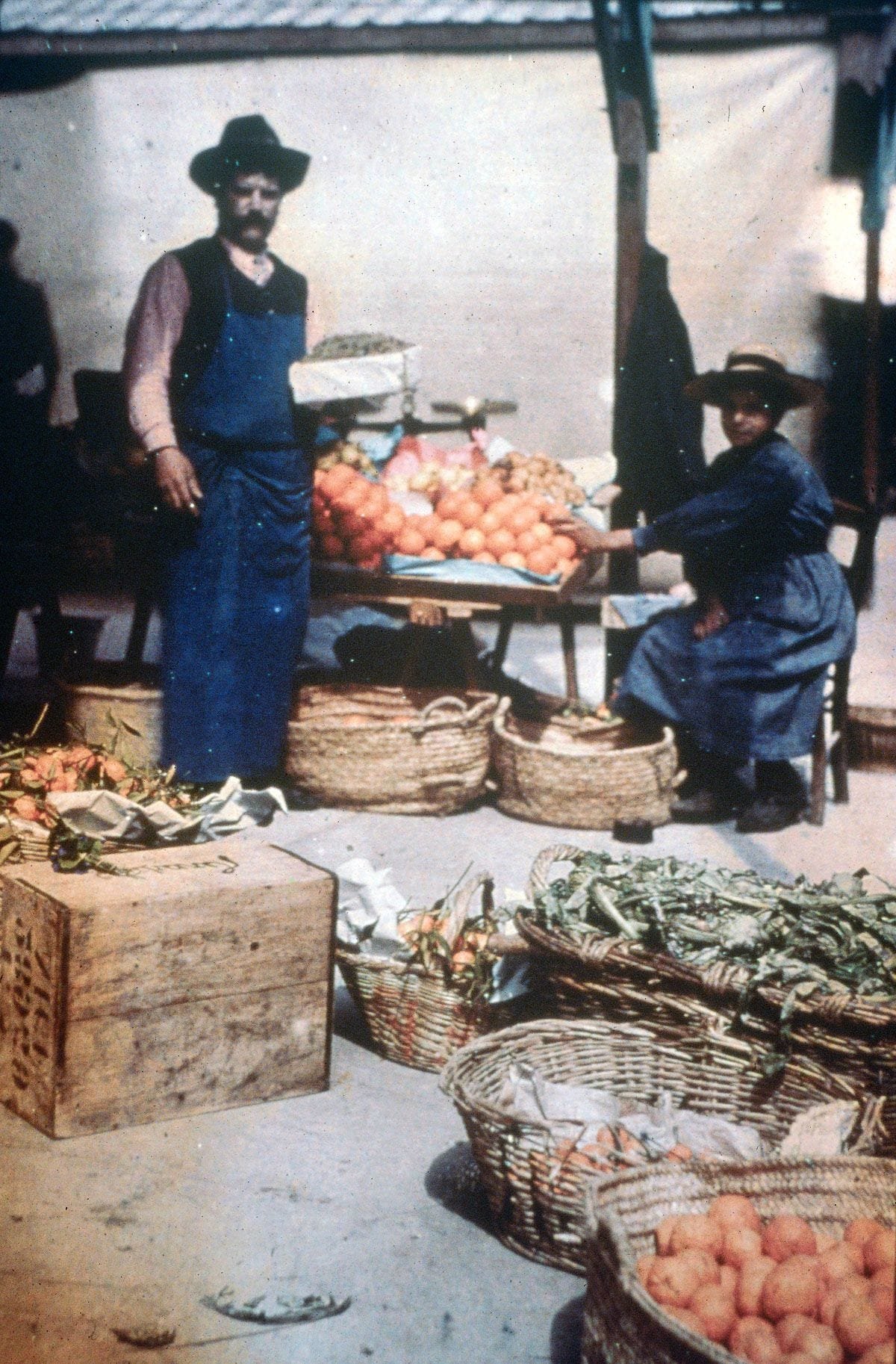 1908 "The orange stall."