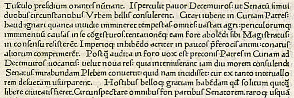 Titus Livius: Obra que usa la tipografía de Sweynheym y Pennartz: Historia Romanae Decades.